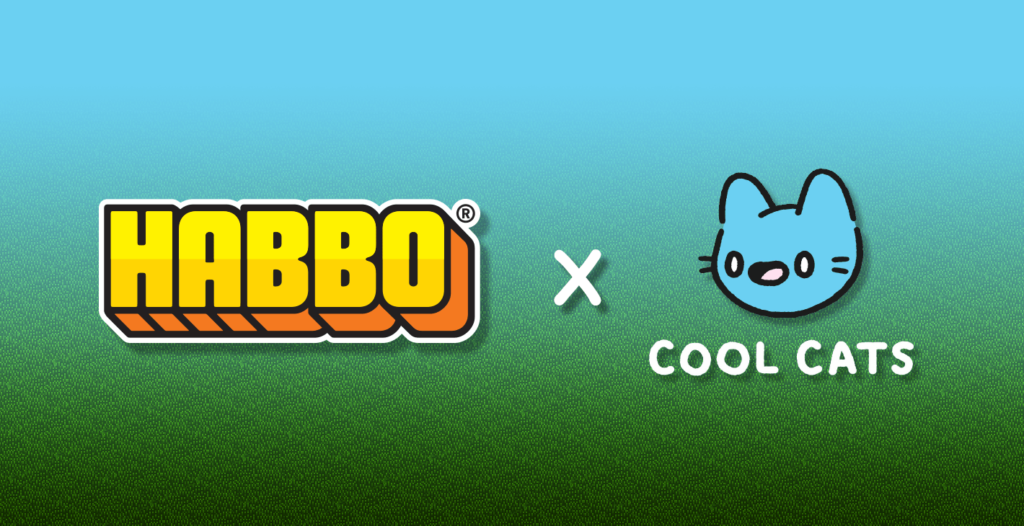 Cool Cats and Habbo Collab is Now Live graphic showcasing the habbo and cool cats collab
