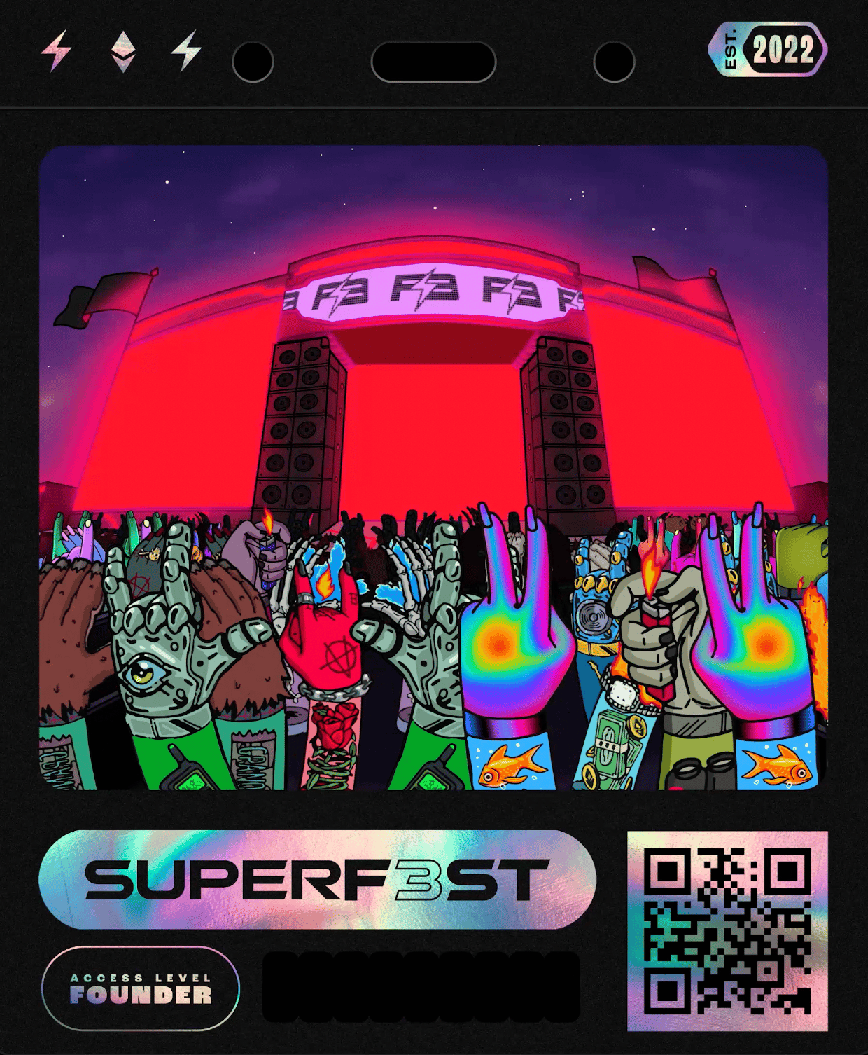 digital poster of the SUPERF3ST NFT festival