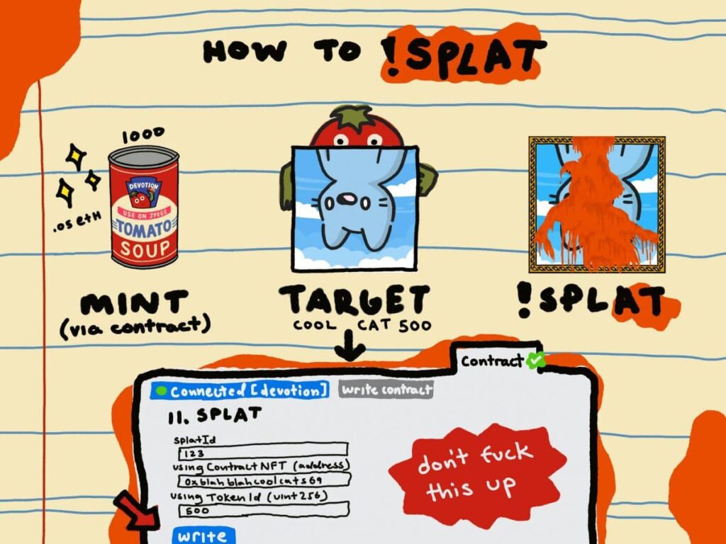 Danny Cole Releases NFT Artwork In Partnership with Devotion: Splat! How to splat a cool Cat NFT guide from Devotion x Danny Cole